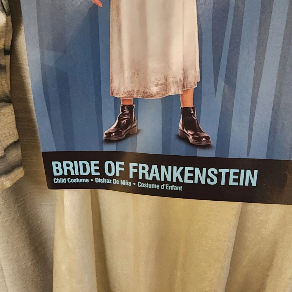 Universal Monsters Bride of Frankenstein Child Costume Disguise Size S 4-6X New